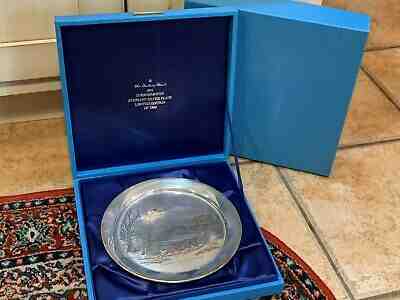DANBURY MINT 1976 CURRIER & IVES STERLING SILVER 4743 AMERICAN WINTER PLATE BOX