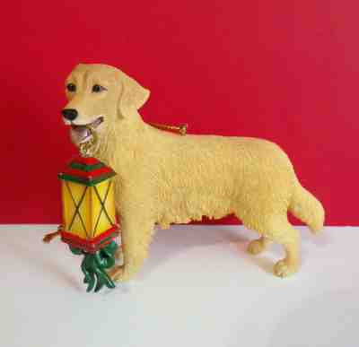 Danbury Mint HOLIDAY GLOW A Golden Retriever Holiday Christmas Ornament 