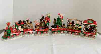 The Danbury Mint Christmas Pug Dog Train