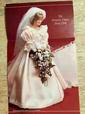 Vintage The Danbury Mint Princess Diana Bride Doll Royal Wedding 18”
