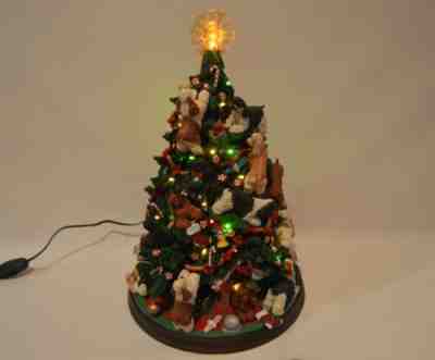Danbury Mint Cocker Spaniel Dog Christmas Tree Lighted Figurine Retired RARE