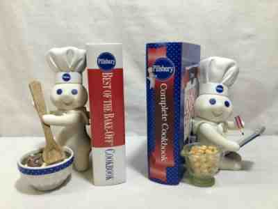 RARE~ The Danbury Mint Pillsbury Doughboy 7.5” Cookbook Bookends~ HTF