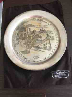 "Paul Revere's Ride -1775" Silver American Bicentennial Danbury Mint Plate 8" 