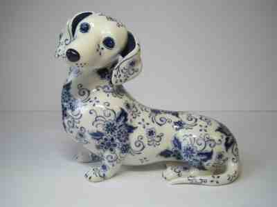 Rare The Danbury Mint Elegant Companion Dachshund Dog Porcelain Figurine 