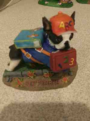 Boston Terrier Perpetual Calendar Display (with Danbury Mint Figurines)