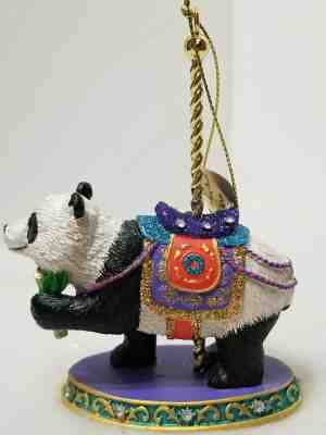 DANBURY MINT CARNIVAL CAROUSAL ORNAMENT COLLECTION PANDA BEAR 3" LONG