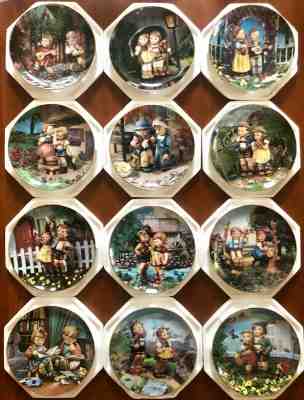 Danbury Mint: MJ Hummel Collector Plate "Little Companions" [FULL 12-PIECE SET]