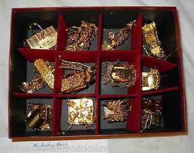 DANBURY MINT 1995 GOLD ORNAMENTS, COMPLETE SET OF 12 IN BOX, 23KT, SWEET!