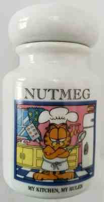 Garfield NUTMEG Spice Jar Danbury Mint Paws 1994 with Lid