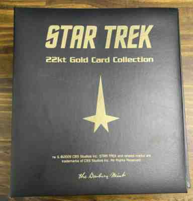 Star Trek 2009 Danbury Mint 22Kt Gold Card Lot (19 Cards + Binder)