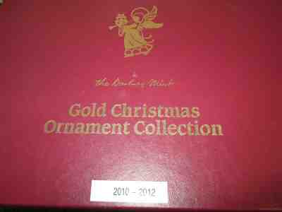 12 Danbury Mint Gold Ornaments -  in box   Years 2010-2012