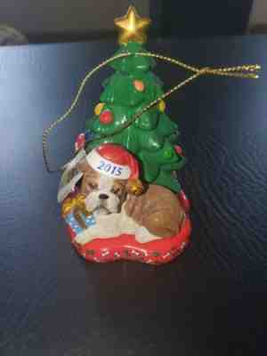 Danbury mint christmas ornaments Bulldog 2015 Waiting For Santa