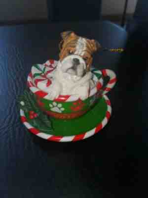 Danbury mint christmas ornaments Bulldog 2016 Holiday Tea Cup