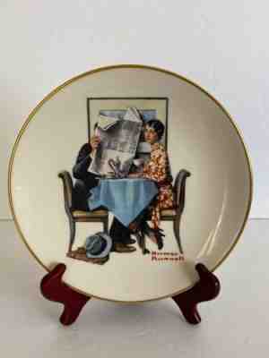 Vintage 1971 Norman Rockwell Gorham Collectors Plate “Breakfast Conversation”