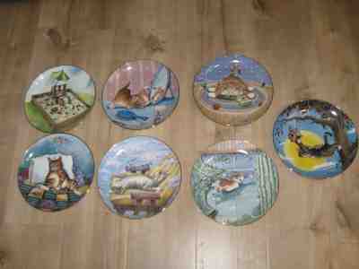 Comical Cats Collector Plates LOT OF 7 Danbury Mint 1996 Gary Patterson 8" NM
