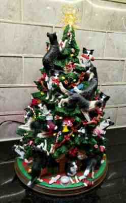 Danbury Mint Border Collie Lighted Christmas Tree 13" - Retired Rare Beautiful