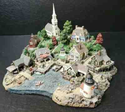 Danbury Mint Fishermans Cove Lighthouse 4 Piece 13" Halifax Nova Scotia 