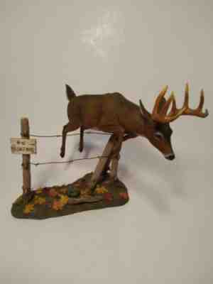 Danbury Mint "Out Of Bounds" Deer Over Fence- Magnificent Whitetails...