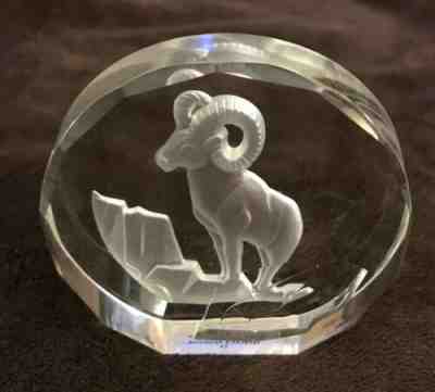 Danbury Mint Wildlife Crystals Paperweight BIGHORN RAM Made in West Germany
