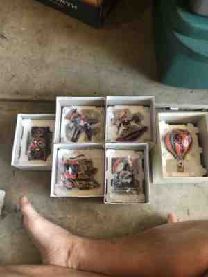 Chicago Bears Danbury Mint Ornament Collection 6 In Orginal Boxes