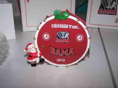 NIB Danbury Mint Alabama Crimson Tide 2010 Christmas Ornament Base Drum