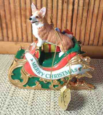 Danbury Mint / 2007 / Santas Helper Corgi Dog Christmas Ornament