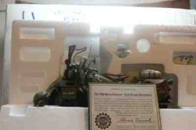 FRANKLIN MINT 1/10 1942 HARLEY-DAVIDSON WLA MILITARY MOTORCYCLE IN BOX WITH COA