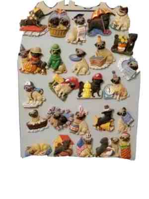 Pug magnet Complete Set Of 25.Danbury Mint