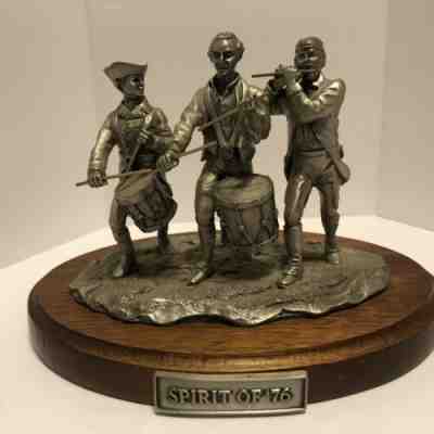 VINTAGE DANBURY MINT " SPIRIT OF '76" PEWTER SCULPTURE Soldier Drum Fife Rev War