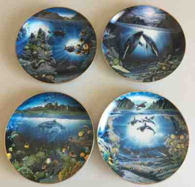 Danbury Mint 1991 Underwater Paradise by Robert Lyn Nelson 4 Collectors Plates