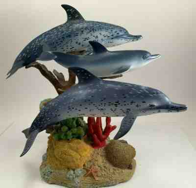 Mike Atkinson Coral Companions Dolphins Statue Danbury Mint