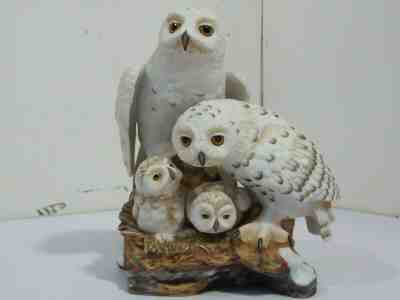 Danbury Mint Snowy Owl Family By Katsumi Ito 1989