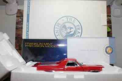FRANKLIN MINT 1/24 SCALE 1970 RED CHEVROLET EL CAMINO IN BOX WITH COA