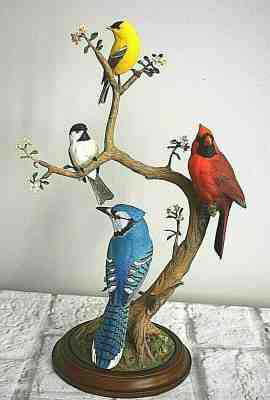 Danbury Mint Songbirds of Spring Designed by Bob Guge Cardinal Blue Jay Finch