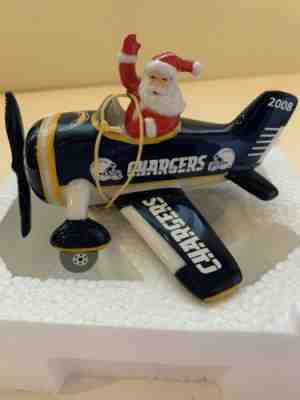 Danbury Mint 2008 San Diego Chargers Santa Propeller Plane Ornament in Box