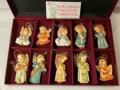 Set of 10 Hummel Angels Of Christmas Ornament Collection Goebel Danbury Mint