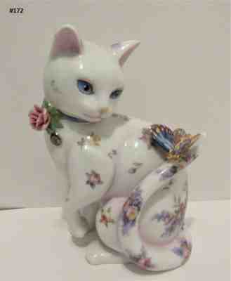 Danbury Mint "Fascination" art by Lena Lui White Porcelain w Roses & Butterfly