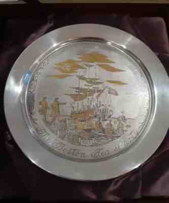 The Danbury Mint Sterling Silver The Boston Tea Party - 1773 Bi-Centennial Plate