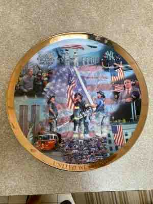 United We Stand Plate The Danbury Mint 911 Commemorative 12 Inches- Numbed A5317