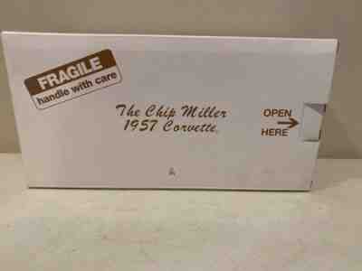 BOX FOR A DANBURY MINT CHIP MILLER 1957 CORVETTE IN AZTEC GOLD  & PAPERWORK