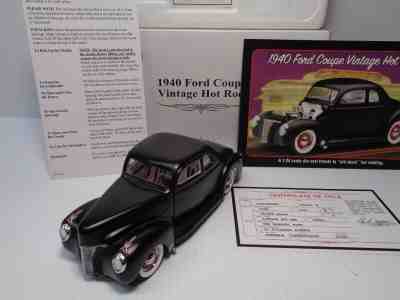 DANBURY MINT RARE 1940 FORD VINTAGE HOT ROD COUPE COMPLETE CAR W/DOCS& BROCHURE 