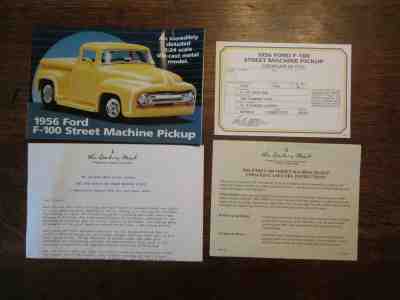 Danbury Mint Paperwork 1956 Ford F-100 Street Machine Pickup