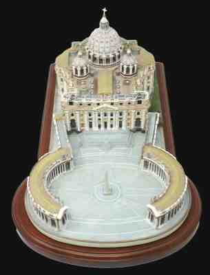Danbury Mint The Vatican St. Peter's Basilica Catholic Church Model Wood Base 