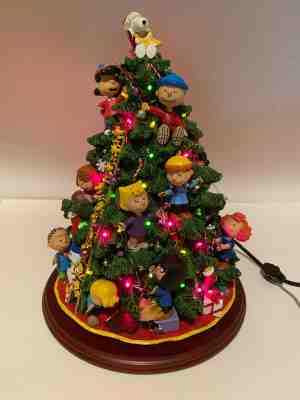 Danbury Mint Peanuts Christmas Tree Charlie Brown Snoopy Lights Up Mint