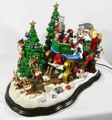 Danbury Mint THE COMICAL CATS Light Up Christmas Sleigh Display Gary Patterson