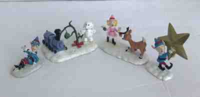 Hathorne Villiage “Rudolph” & Friends Deck The Halls Accessory Set