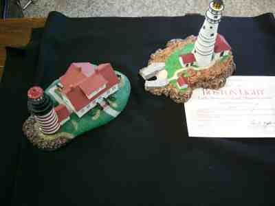 2 LIGHTHOUSES FROM DANBURY MINT--BOSTON LIGHT AND WEST QUODDY plus an extra one