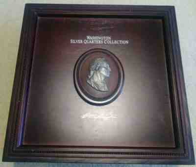 Danbury Mint Washington Silver Quarter Collection Display w/ 32 Silver Quarters