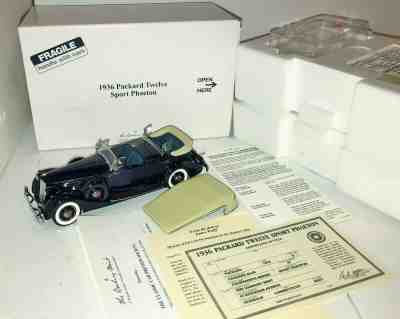 1/24 Diecast Danbury 1936 Packard 12 Sport Phaeton w/Box, title & Papers Read