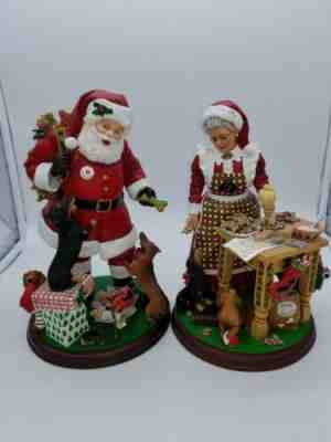 Danbury Mint, Yankee Mr & Mrs Santa Figurines